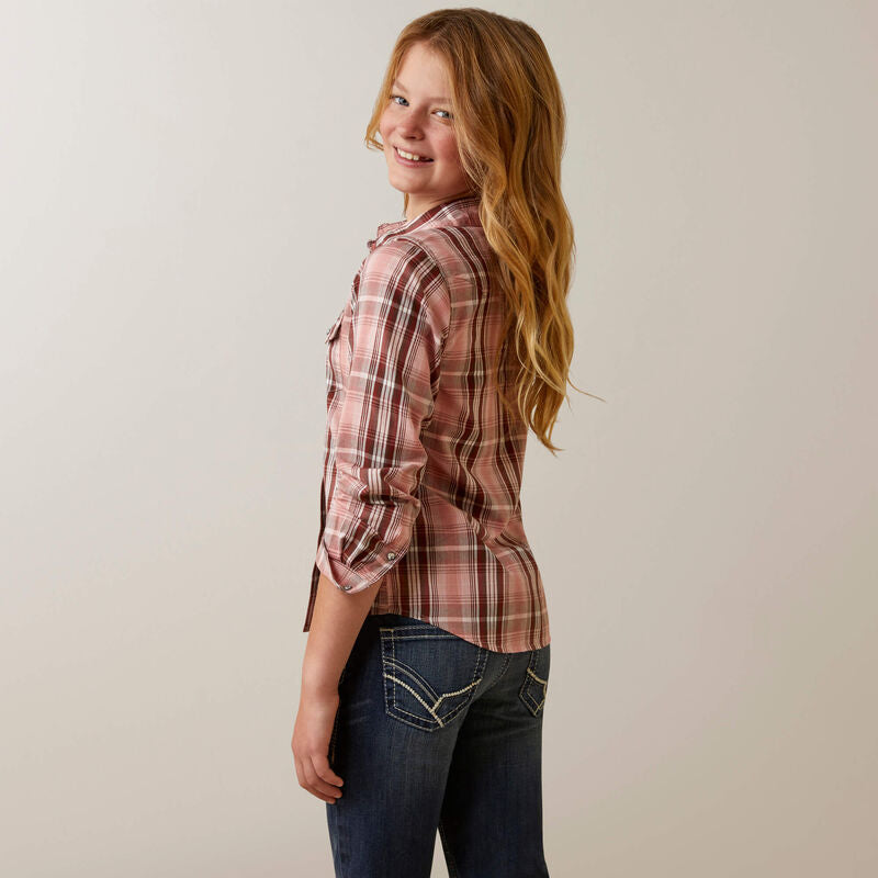Ariat Girl's Saguaro Snap Long Sleeve Shirt - Plaid