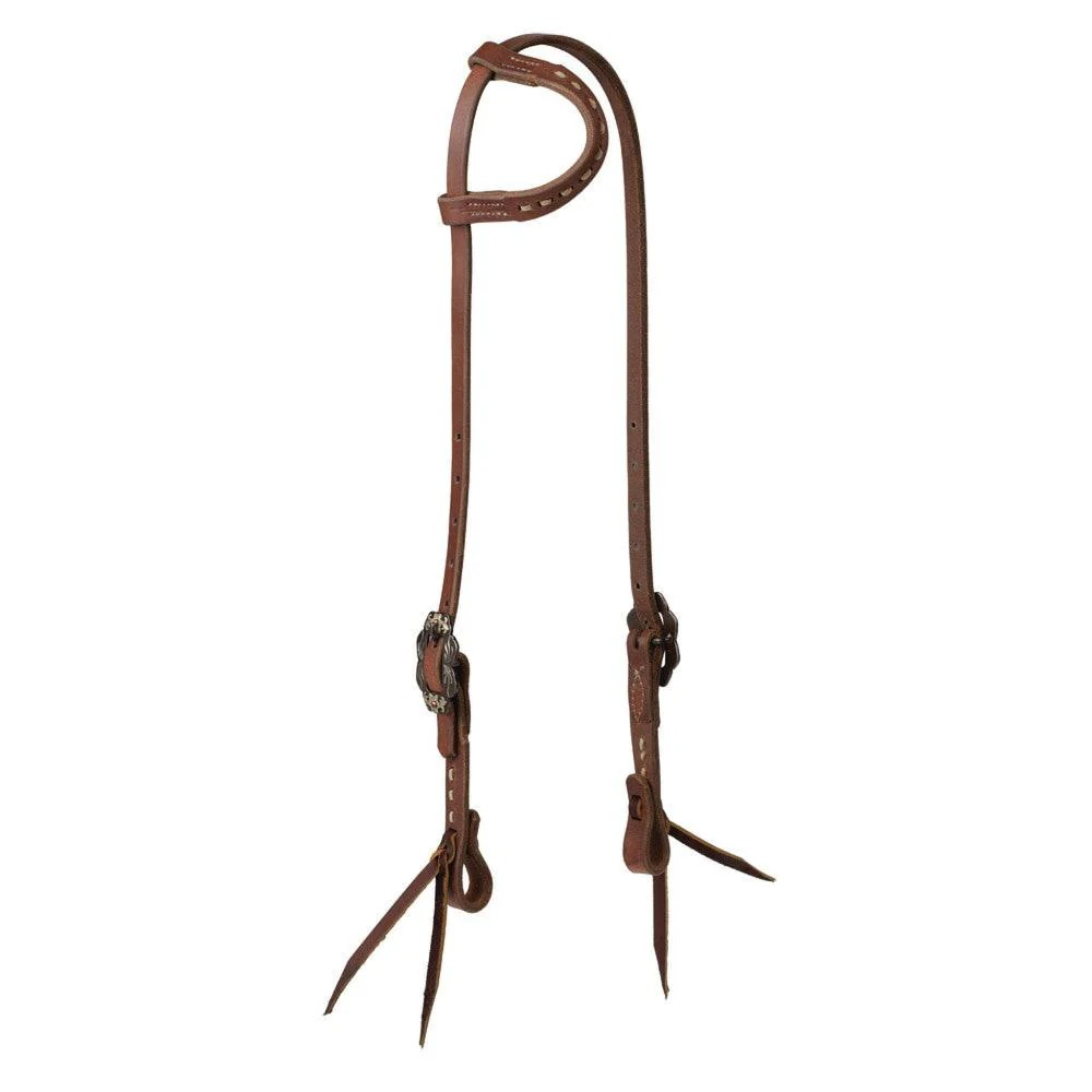 Weaver Leather Oiled Buckstitch Headstall - Herman Oak Collection -Sliding Ear