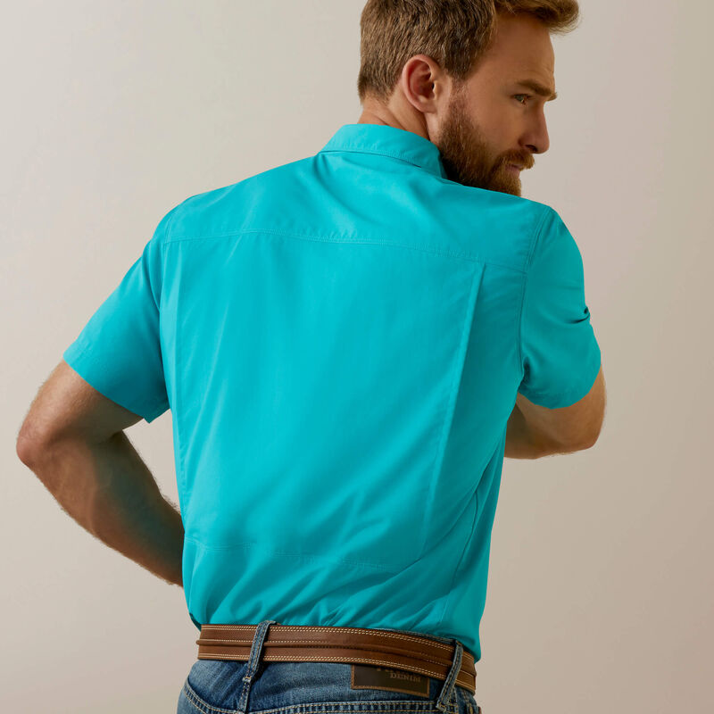 Ariat Men's VentTEK Outbound Fitted Shirt- Aqua Crush