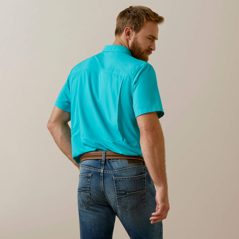 Ariat Men's VentTEK Outbound Fitted Shirt- Aqua Crush