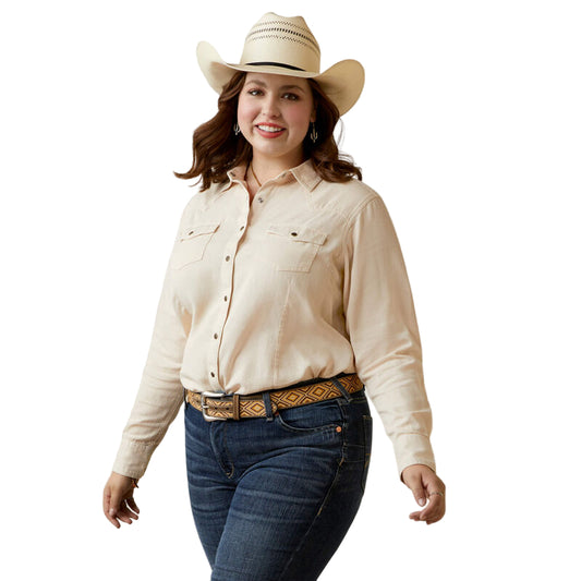 Ariat Women's REAL Jurlington Snap Shirt  - Sandshell