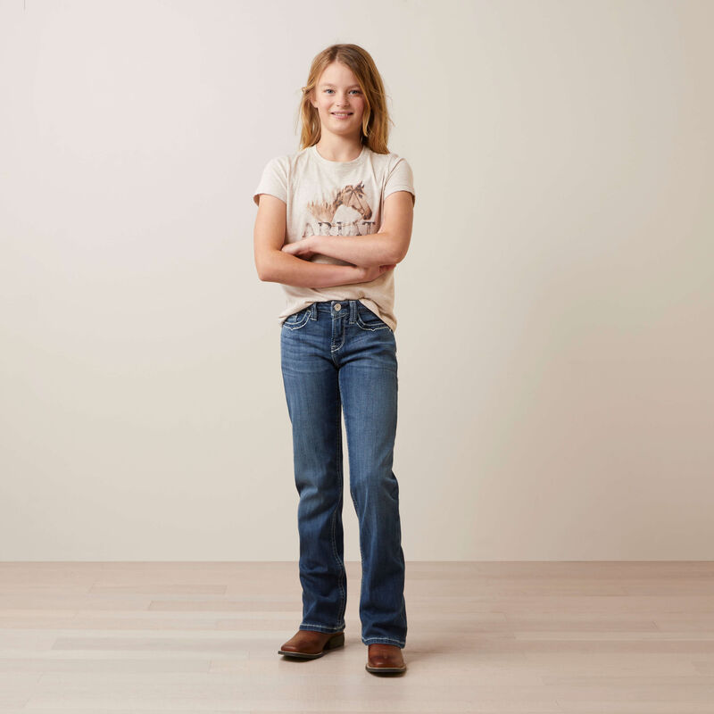 Ariat Girl's Caballo Tee - Oatmeal Heather
