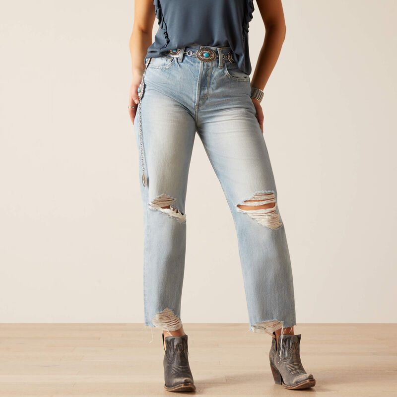 Ariat Women's Ultra High Rise Tomboy Straight Jeans - Mykonos