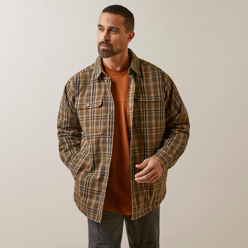 Ariat Men's Rebar Flannel Insulated Shirt Jacket  Wren Plaid