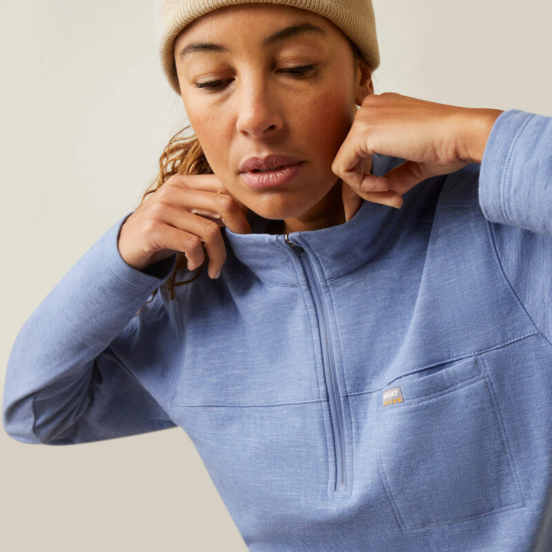 Ariat Women's Rebar Foundation 1/4 Zip Shirt - Colony Blue
