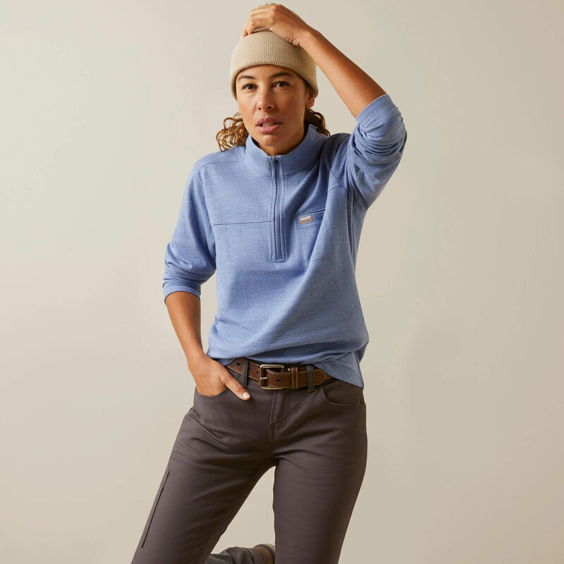 Ariat Women's Rebar Foundation 1/4 Zip Shirt - Colony Blue