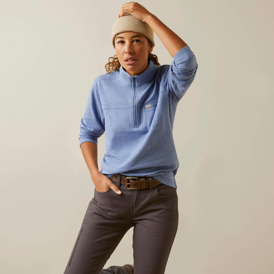 Ariat Women's Rebar Foundation 1/4 Zip Shirt - Colony Blue