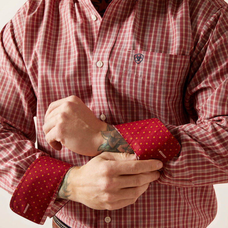 Ariat Men's Wrinkle Free Kairo Classic Long Sleeve Shirt - Biking Red