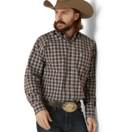 Ariat Men's Pro Brett Classic Fit Long Sleeve Shirt - Bitter Chocolate