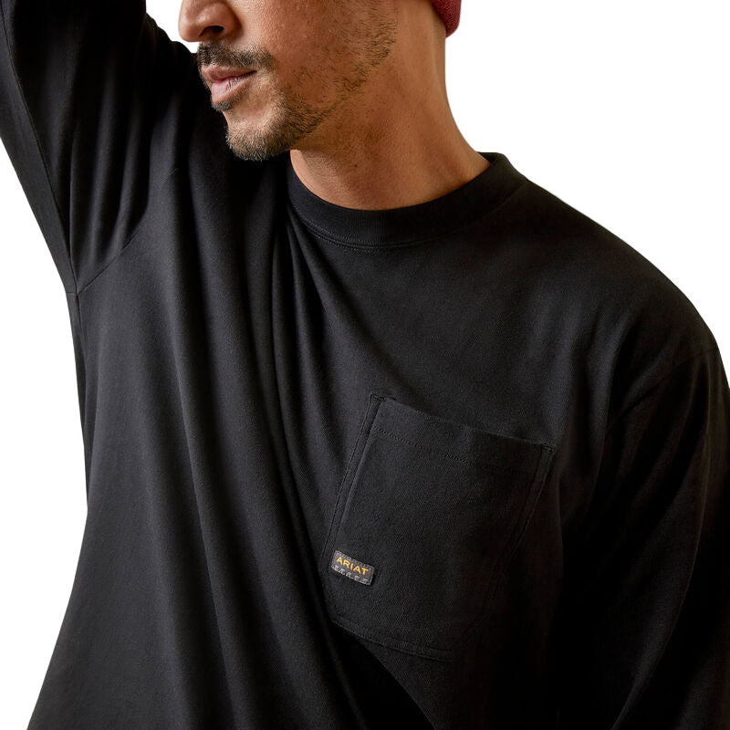Ariat Men's Rebar Cotton Strong Stacking Dimes Shirt - Black