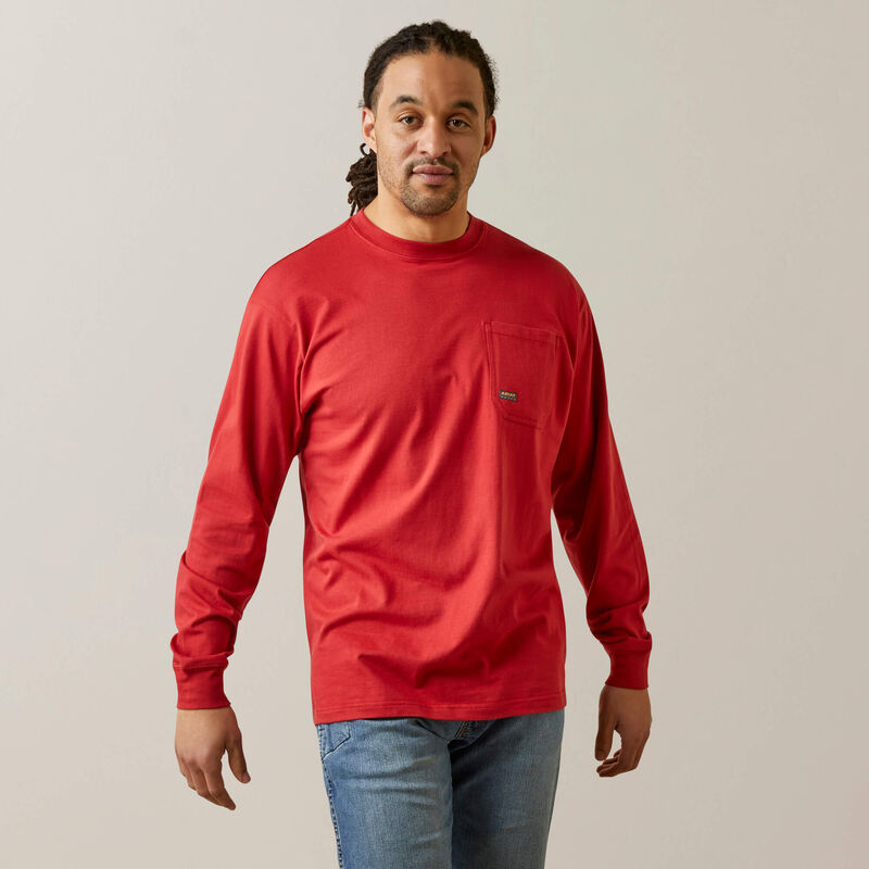 Ariat Men's Rebar Cotton Strong Stacking Dimes Shirt - Pompeian Red
