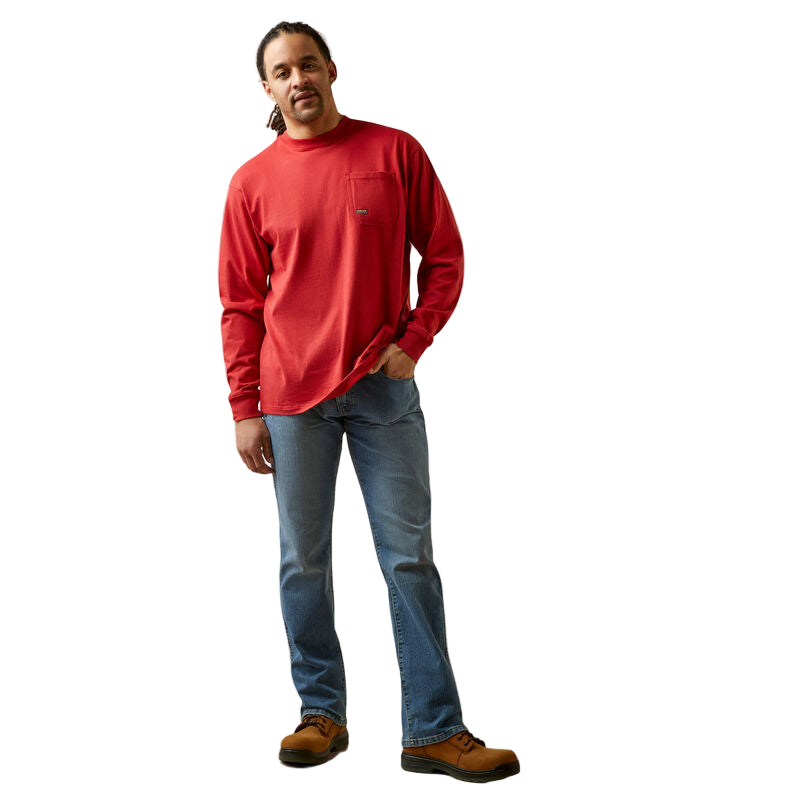 Ariat Men's Rebar Cotton Strong Stacking Dimes Shirt - Pompeian Red