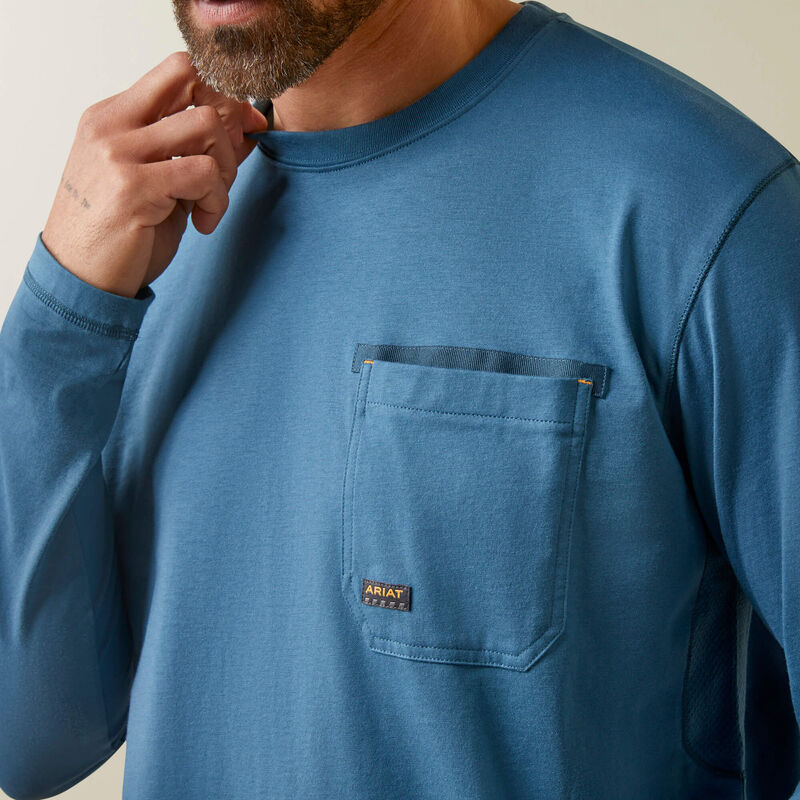 Ariat Men's Rebar Workman Blueprint Long Sleeve Shirt - Indian Teal