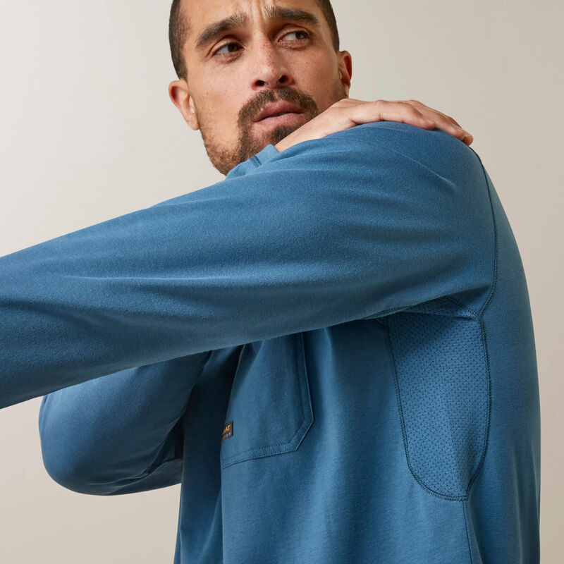 Ariat Men's Rebar Workman Blueprint Long Sleeve Shirt - Indian Teal