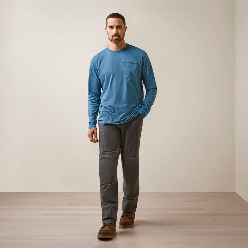 Ariat Men's Rebar Workman Blueprint Long Sleeve Shirt - Indian Teal