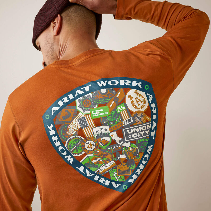 Ariat Men's Rebar Workman Patches Shirt - Carmel Cafe