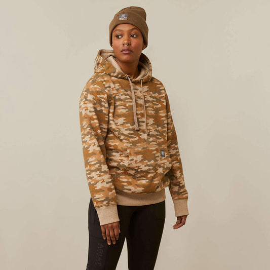 Ariat Women's Rebar Graphic Printed Hoodie - Oatmeal Camo Print