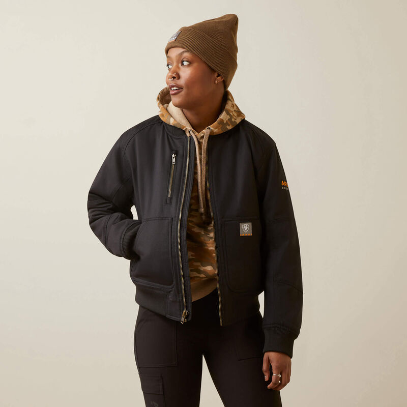 Ariat Women's Rebar DuraCanvas Bomber Jacket Black