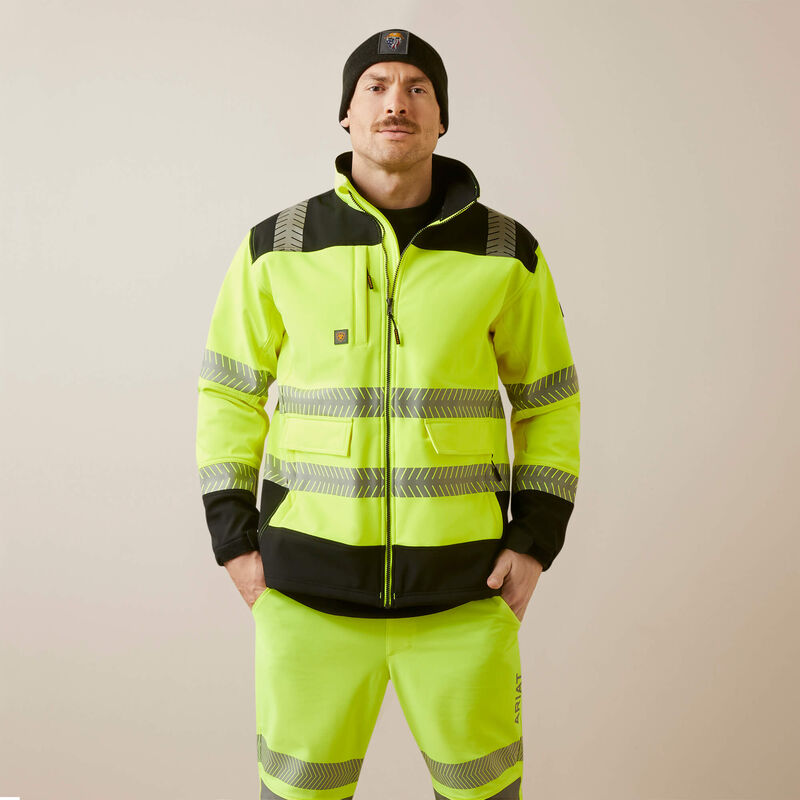 Ariat Men's Rebar Hi-Vis Softshell Jacket Hi-Vis Yellow