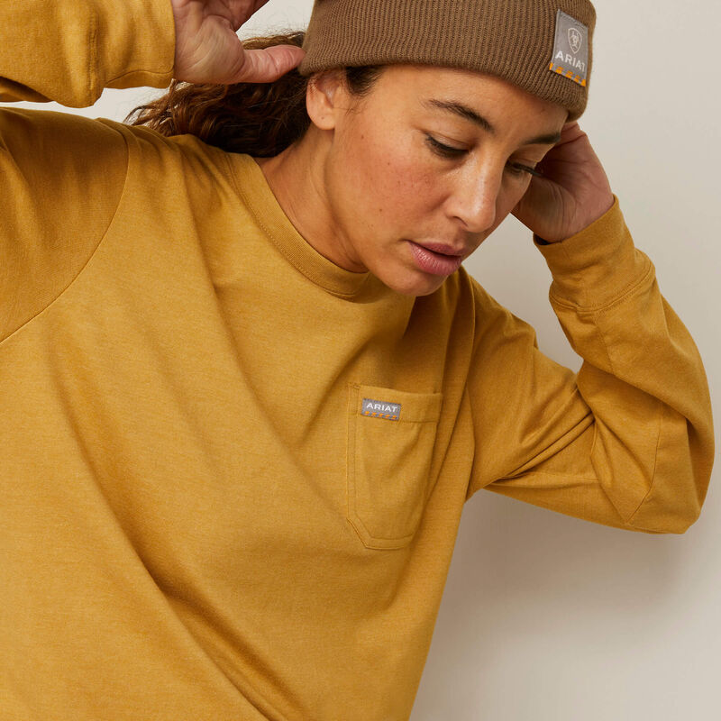Ariat Women's Rebar Cotton Strong Arrow Long Sleeve T-Shirt - Antelope Heather