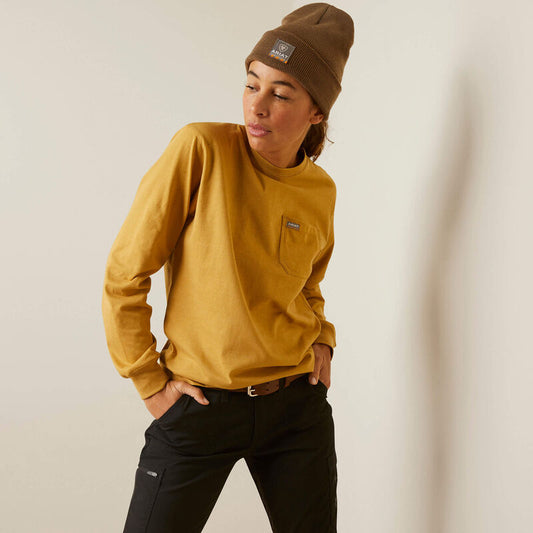 Ariat Women's Rebar Cotton Strong Arrow Long Sleeve T-Shirt - Antelope Heather