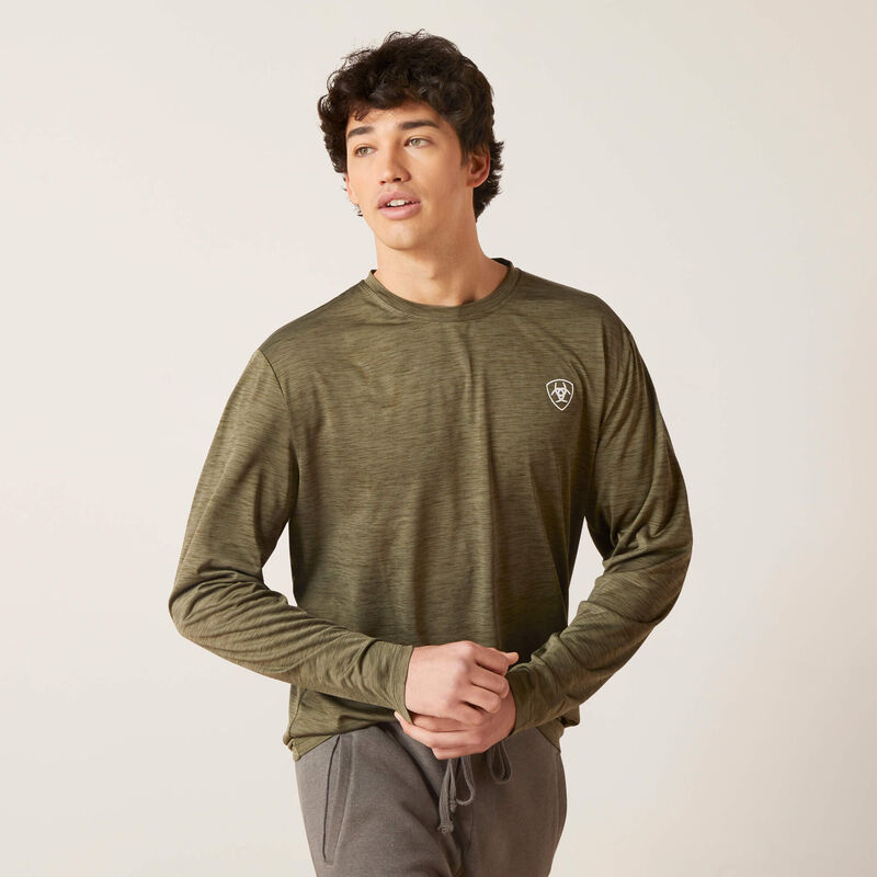 Ariat Men's Charger Roundabout Long Sleeve T-Shirt - Brine Olive