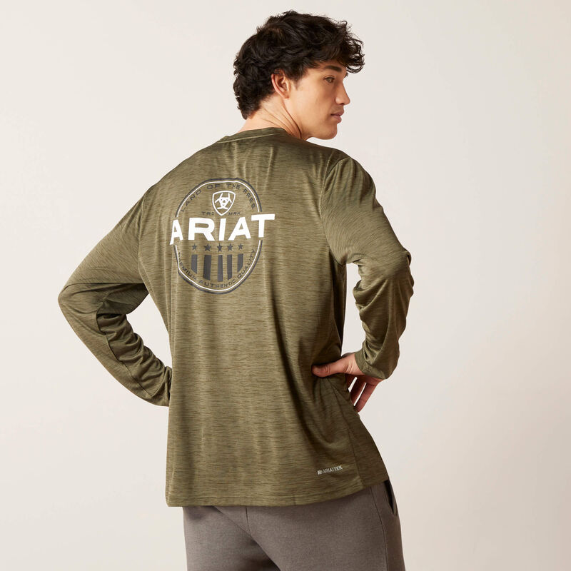 Ariat Men's Charger Roundabout Long Sleeve T-Shirt - Brine Olive