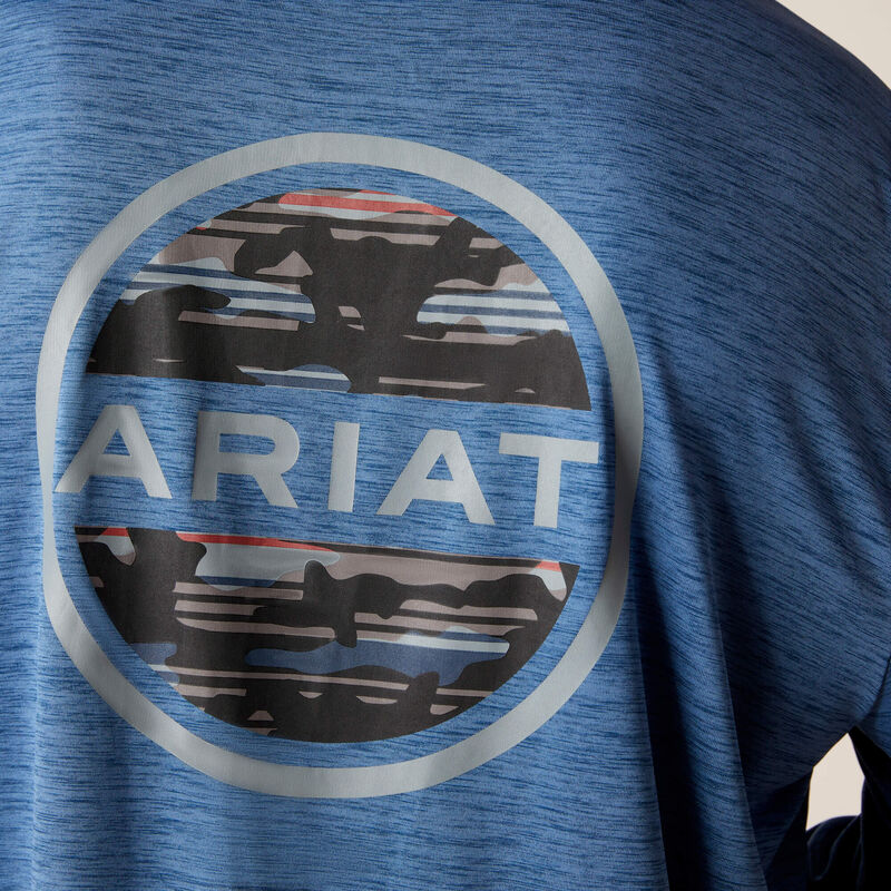 Ariat Men's Charger Camo Circle Long Sleeve T-Shirt - Deep Space Heather