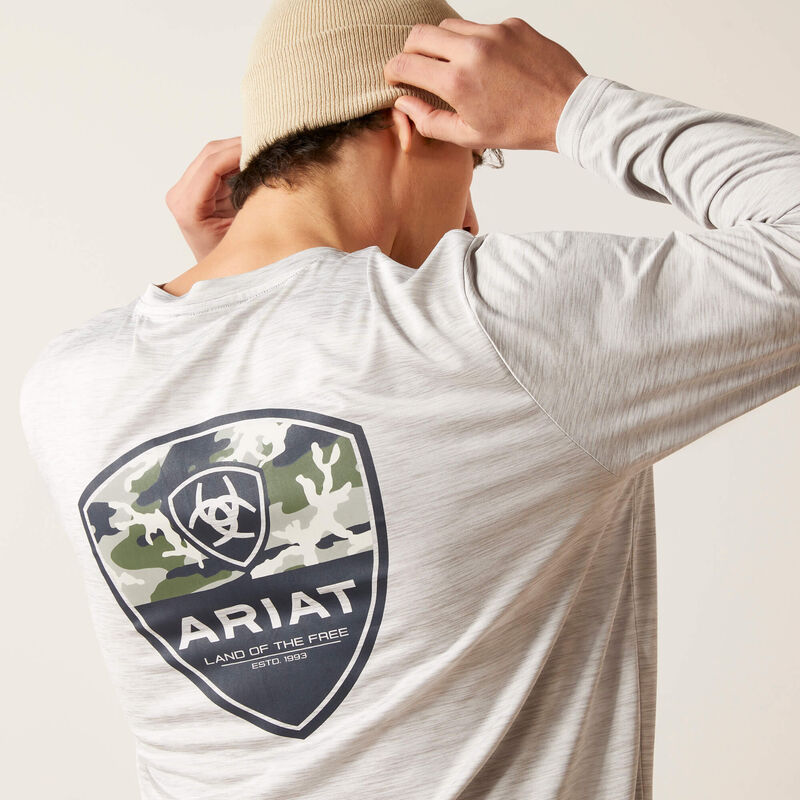 Ariat Men's Charger Camo Corps Long Sleeve T-Shirt - Grey