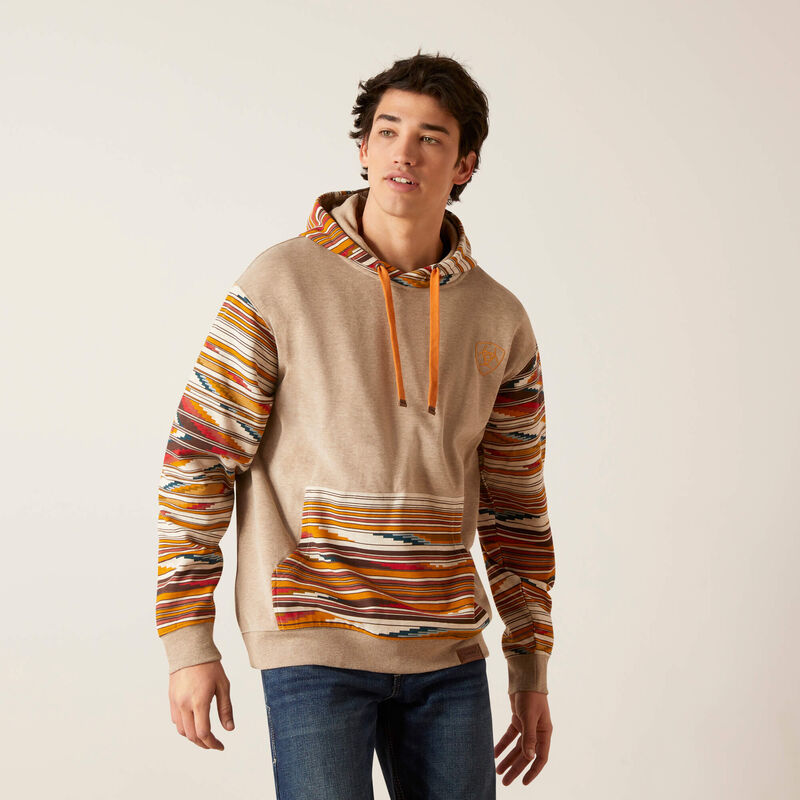 Ariat Men's Colorblocked Chimayo Hoodie - Beige