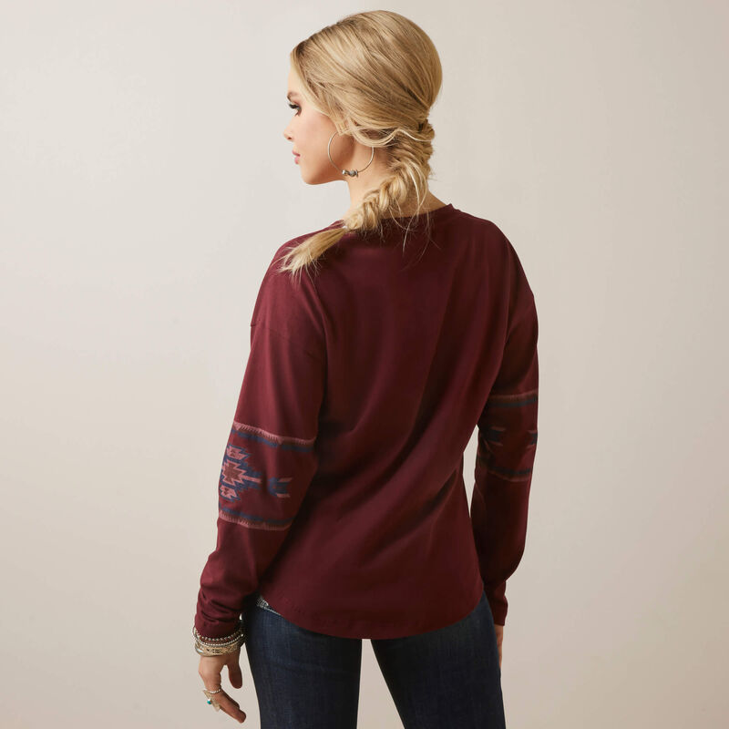 Ariat Women's Relaxed Henley Top - Tawny Port