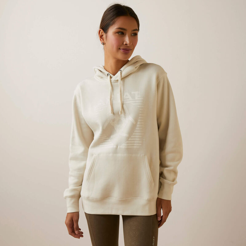 Ariat Women's REAL Fading Lines Hoodie - White Onyx