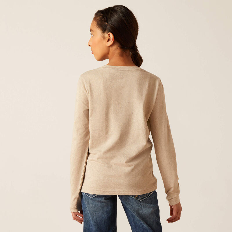 Ariat Girl's Serape Shield Shirt - Oatmeal Heather