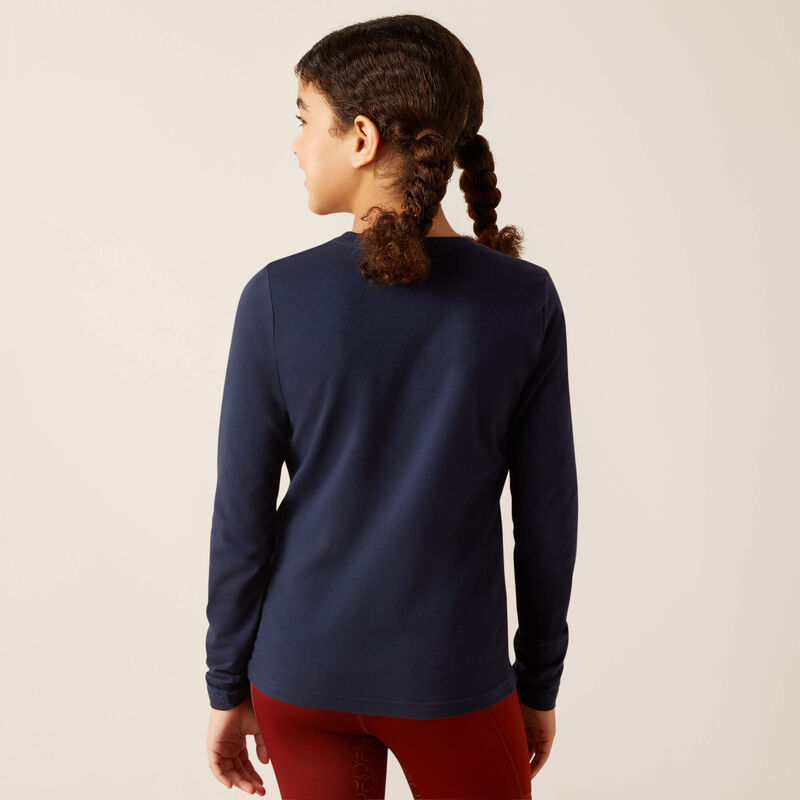Ariat Girl's Glitz Long Sleeve T-Shirt - Navy Eclipse
