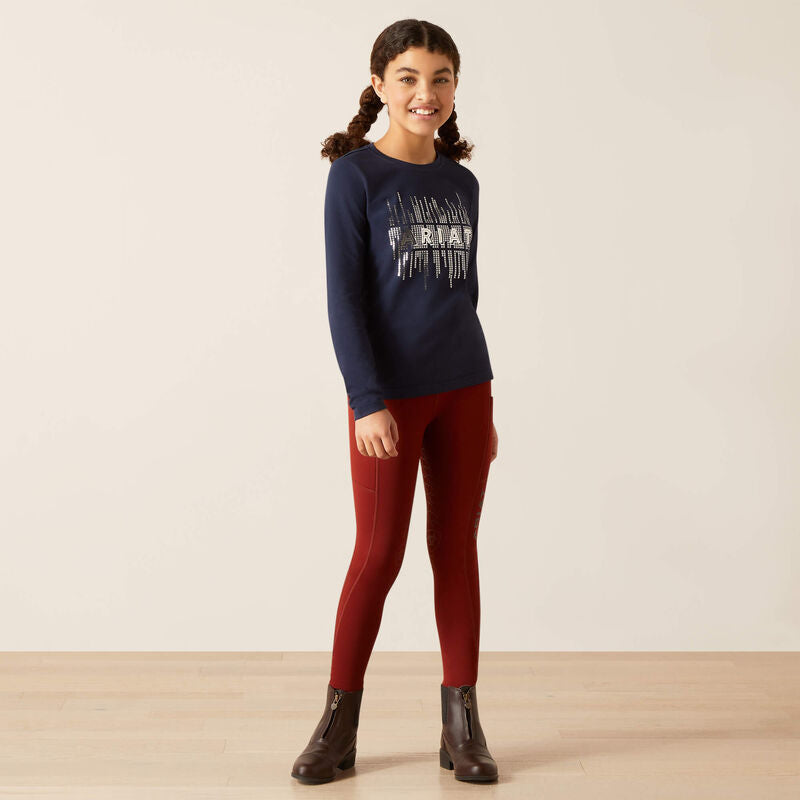 Ariat Girl's Glitz Long Sleeve T-Shirt - Navy Eclipse