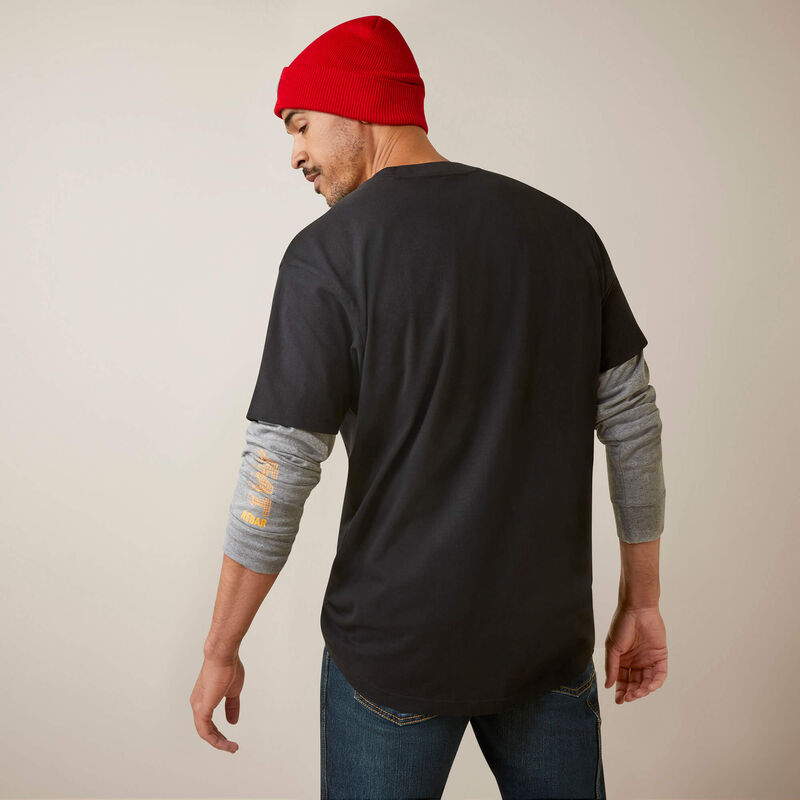 Ariat Men's Rebar Cotton Strong Dually Shirt - Black/Heather Grey