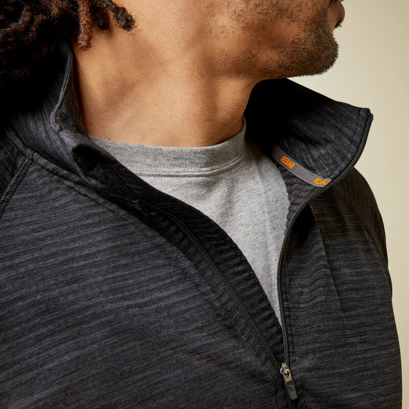 Ariat Men's Rebar Gridwork Baselayer 1/4 Zip T-Shirt - Black