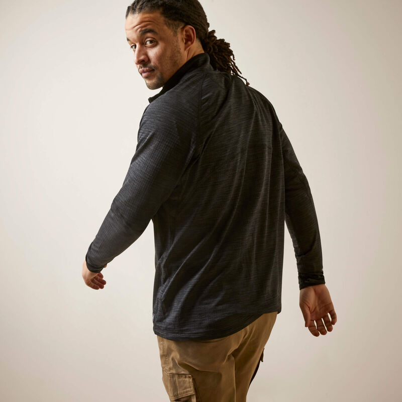 Ariat Men's Rebar Gridwork Baselayer 1/4 Zip T-Shirt - Black