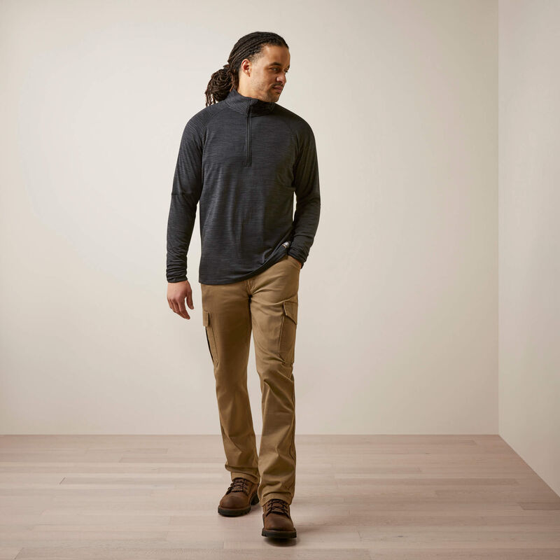 Ariat Men's Rebar Gridwork Baselayer 1/4 Zip T-Shirt - Black