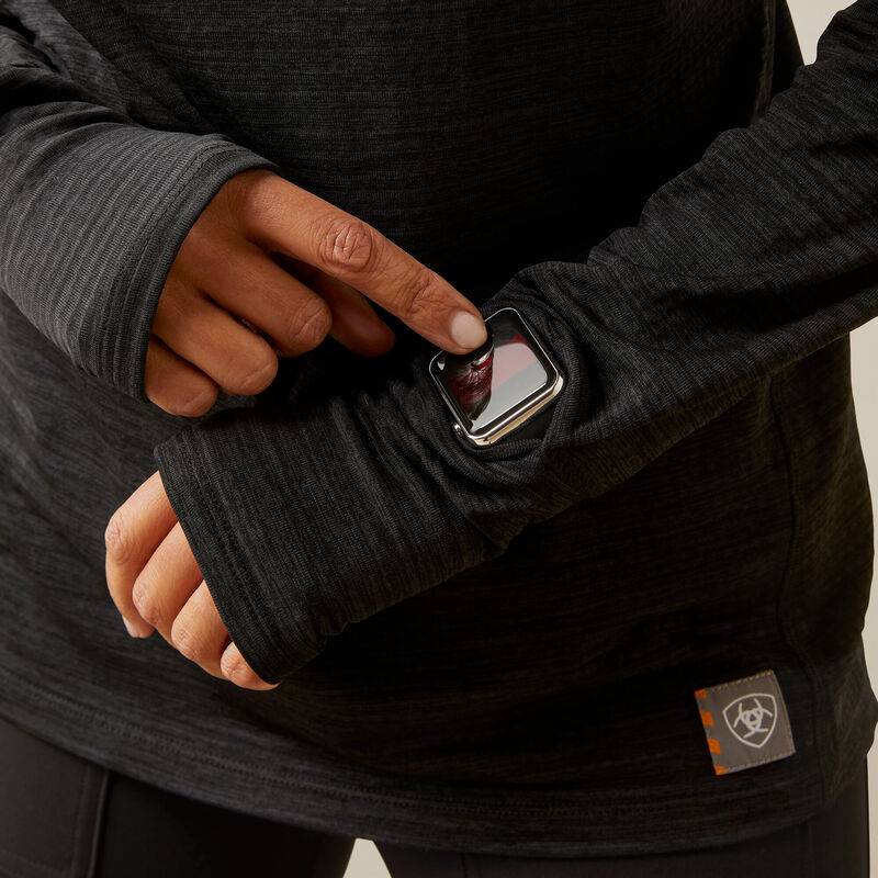 Ariat Women's Rebar Gridwork Baselayer 1/4 Zip T-Shirt - Black