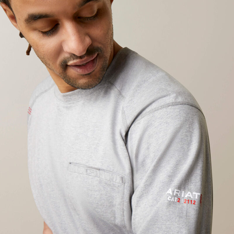 Ariat Men's Fire Resistant Air Shock Fire T-Shirt - Heather Grey