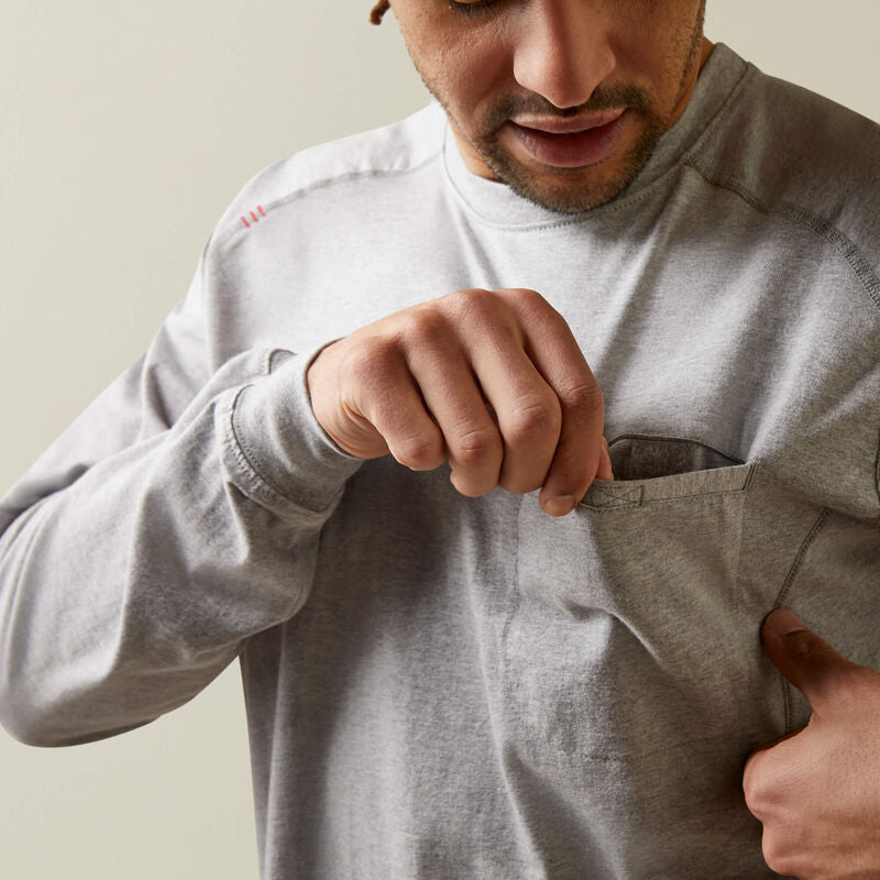 Ariat Men's Fire Resistant Air Shock Fire T-Shirt - Heather Grey