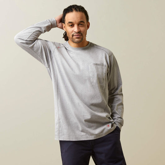 Ariat Men's Fire Resistant Air Shock Fire T-Shirt - Heather Grey