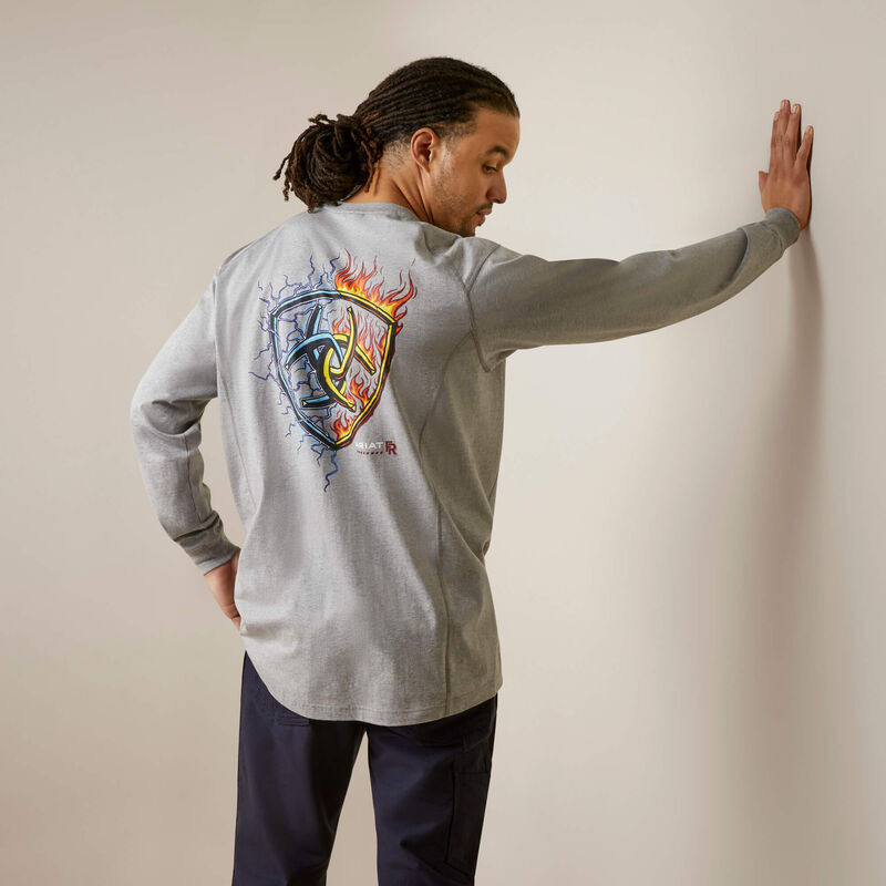 Ariat Men's Fire Resistant Air Shock Fire T-Shirt - Heather Grey