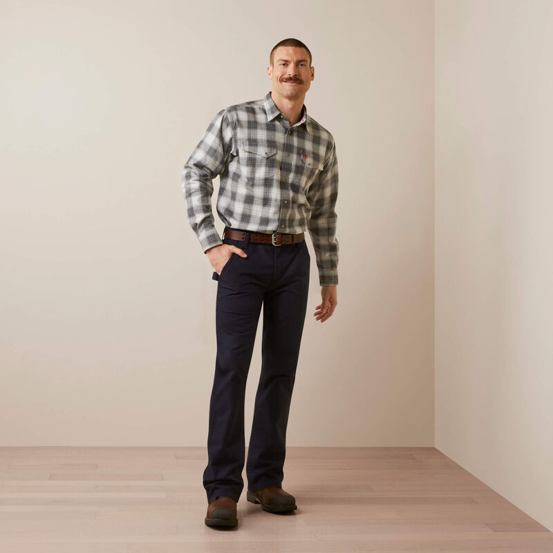 Ariat Men's Fire Resistant Cogburn Snap Work Shirt- Charcoal Grey