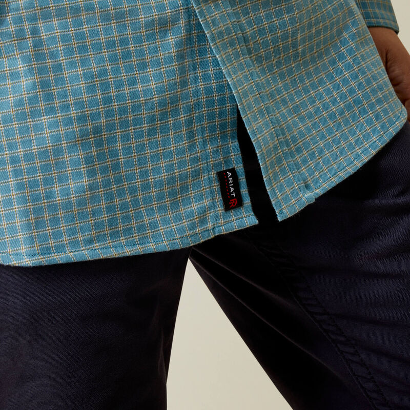 Ariat Men's Fire Resistant Edwards Snap Work Shirt- Storm Blue