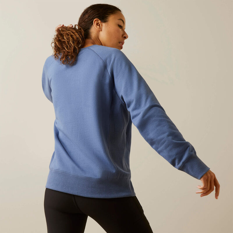 Ariat Women's Rebar Workman Washed Fleece Sweatshirt - Bjou Blue Heather