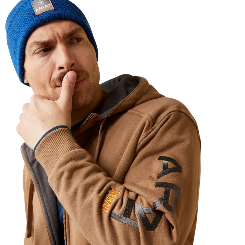 Ariat Men's Rebar All-Weather Full Zip Hoodie - Rebar Khaki