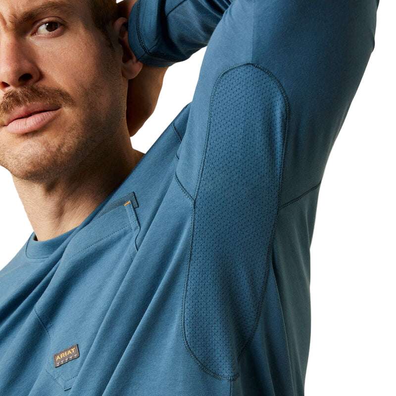 Ariat Men's Rebar Workman Logo Shirt - Indian Teal/Tiger's Eye