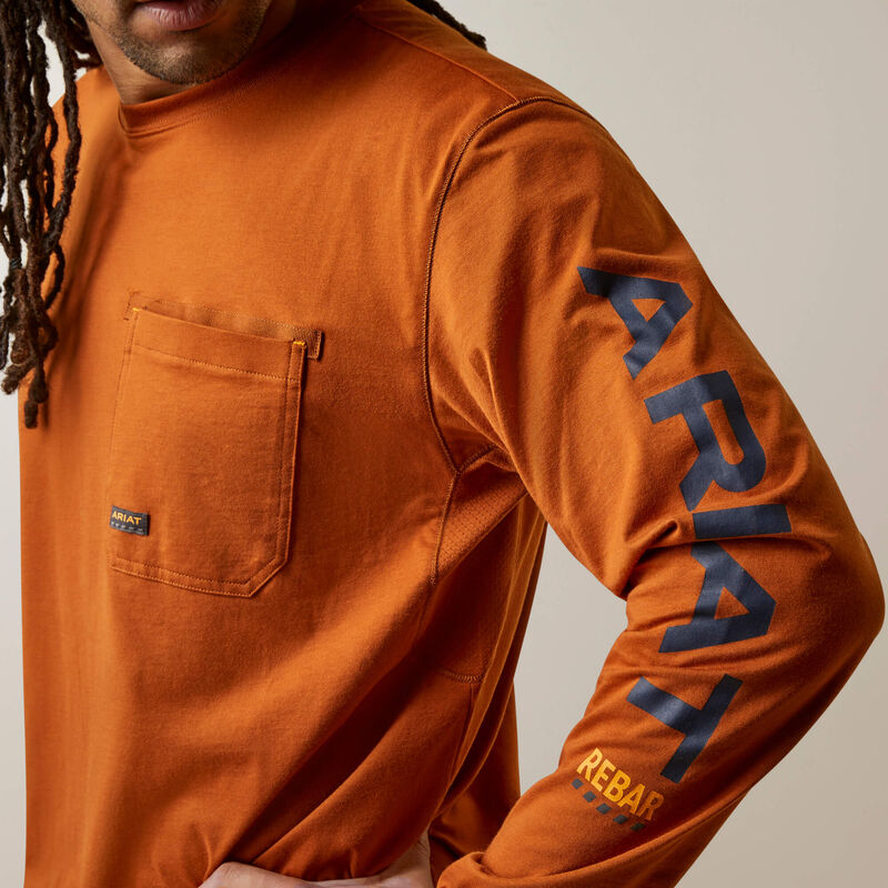 Ariat Men's Rebat Workman Logo Shirt - Carmel Cafe/Seaborne